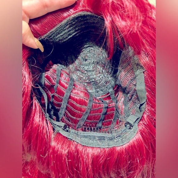 Crimson Red Full Wig - Picture 3 of 6